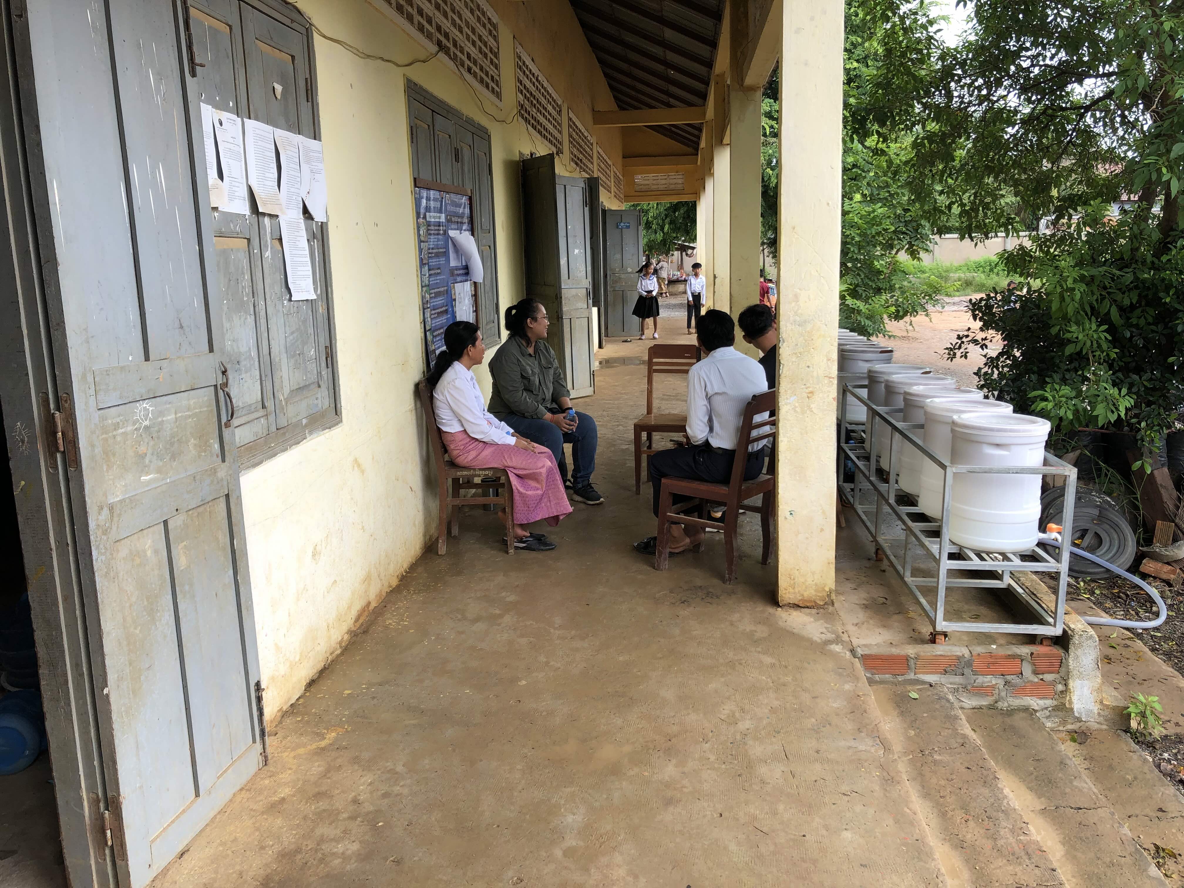 My field research team interviewing teachers in Banteay Meanchey.